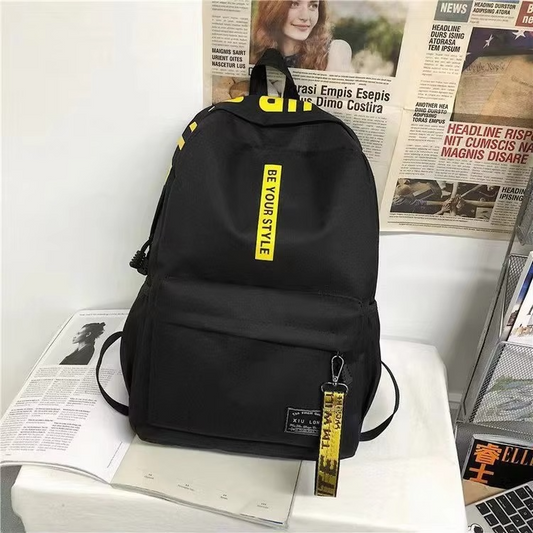 Unisex High Quality Nylon Backpack Waterproof Zipper Anti-Theft Paneled Fashionable Notebook Bag